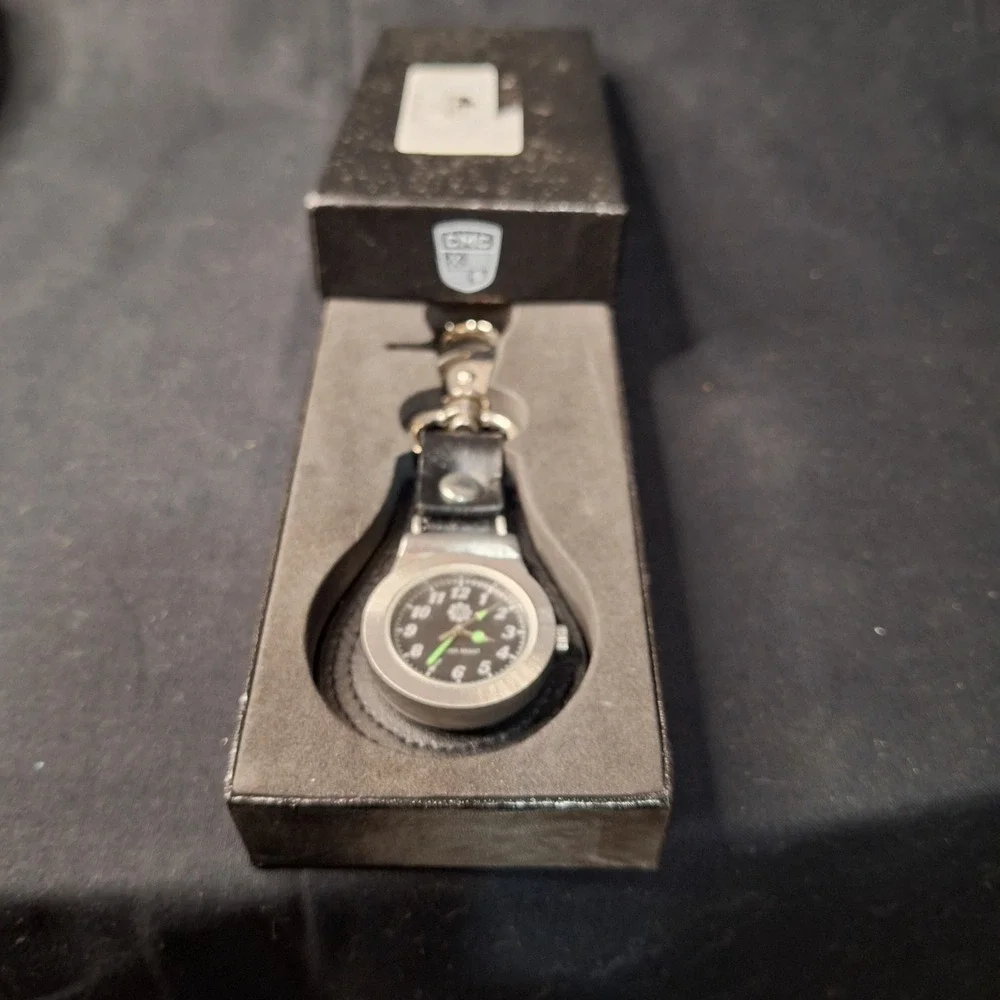 Golf Bag Watch Black‎ Leather Fob Japan Movement Water Resist Stainless Steel